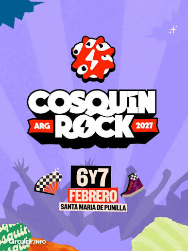 COSQUIN ROCK - 6 y 7 de febrero 2027 - Aerodromo Santa Maria De Punilla, Córdoba